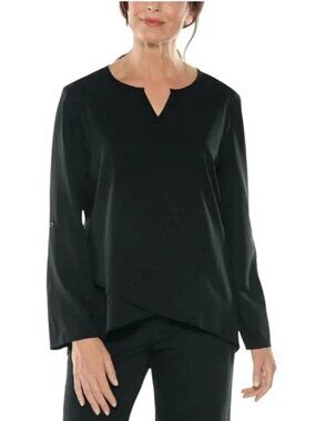 Coolibar Santa Barbara UPF 50+ Sun Protection Black Tunic Top Size Medium
